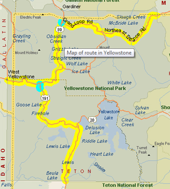 yellowstone route